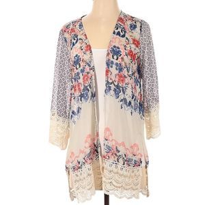 Jolt Kimono Size Small Ivory Floral